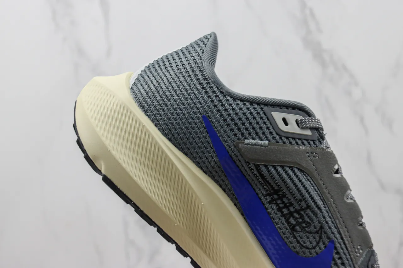 Nike Gray Blue Engineered Mesh Upper Layered Synthetic Overlays Running Shoes 5