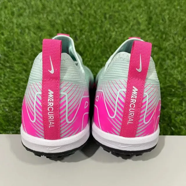 Nike Gray Pink Low-Cut Synthetic Upper Molded Turf Outsole Artificial-Grass Soccer Shoes 3