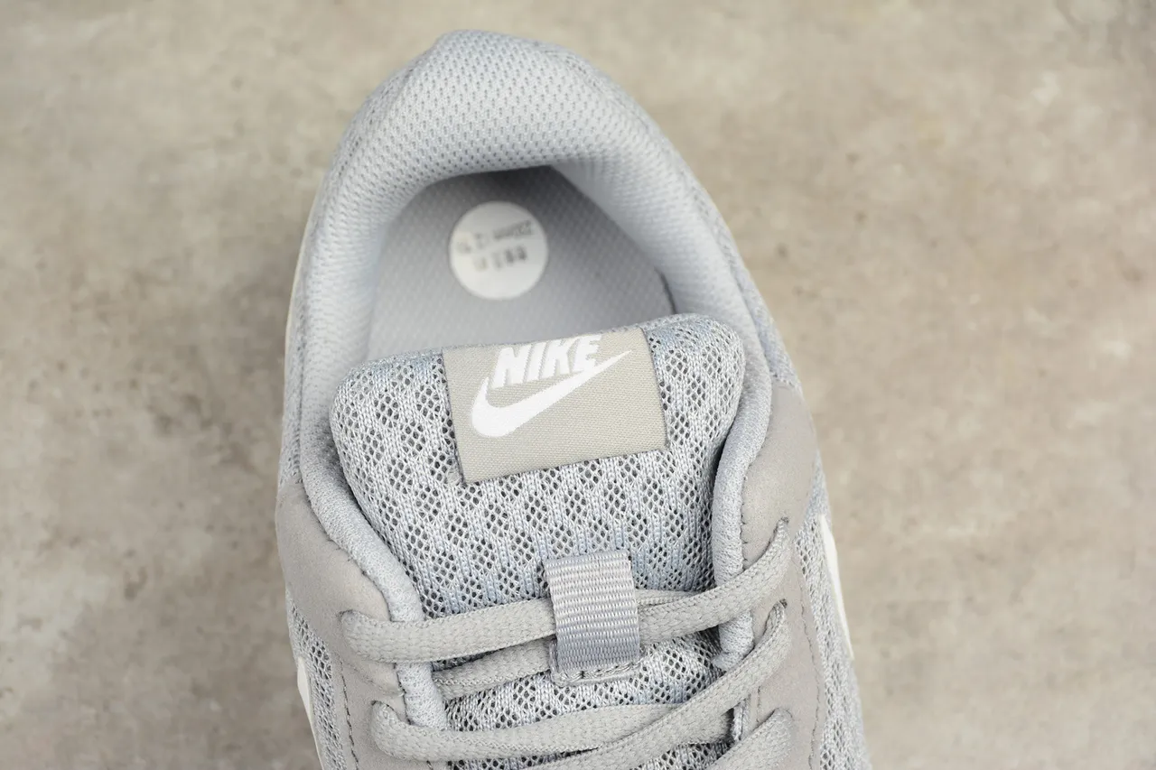 Nike Gray White Engineered Mesh Upper Minimalist Side Swoosh Lifestyle Sneakers 9