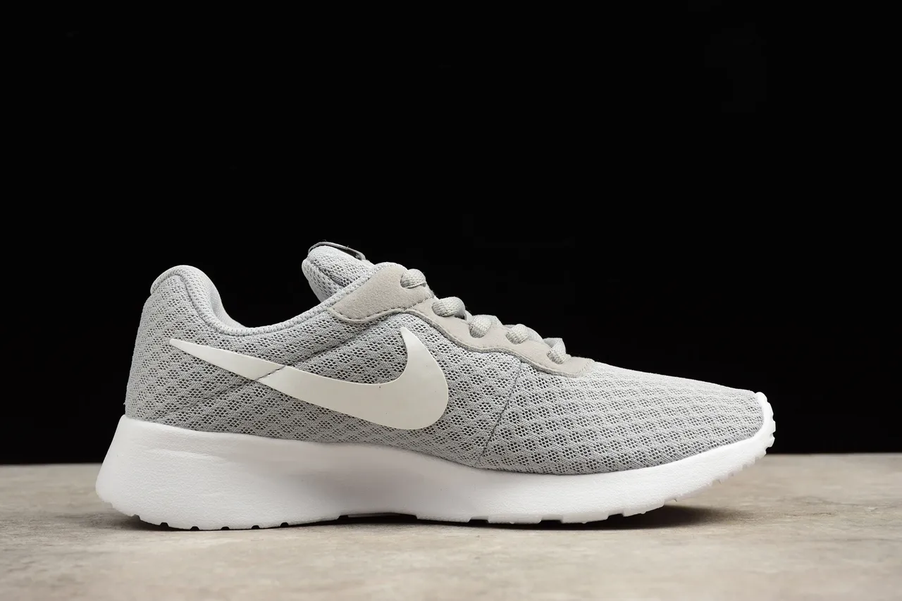 Nike Gray White Engineered Mesh Upper Minimalist Side Swoosh Lifestyle Sneakers 11