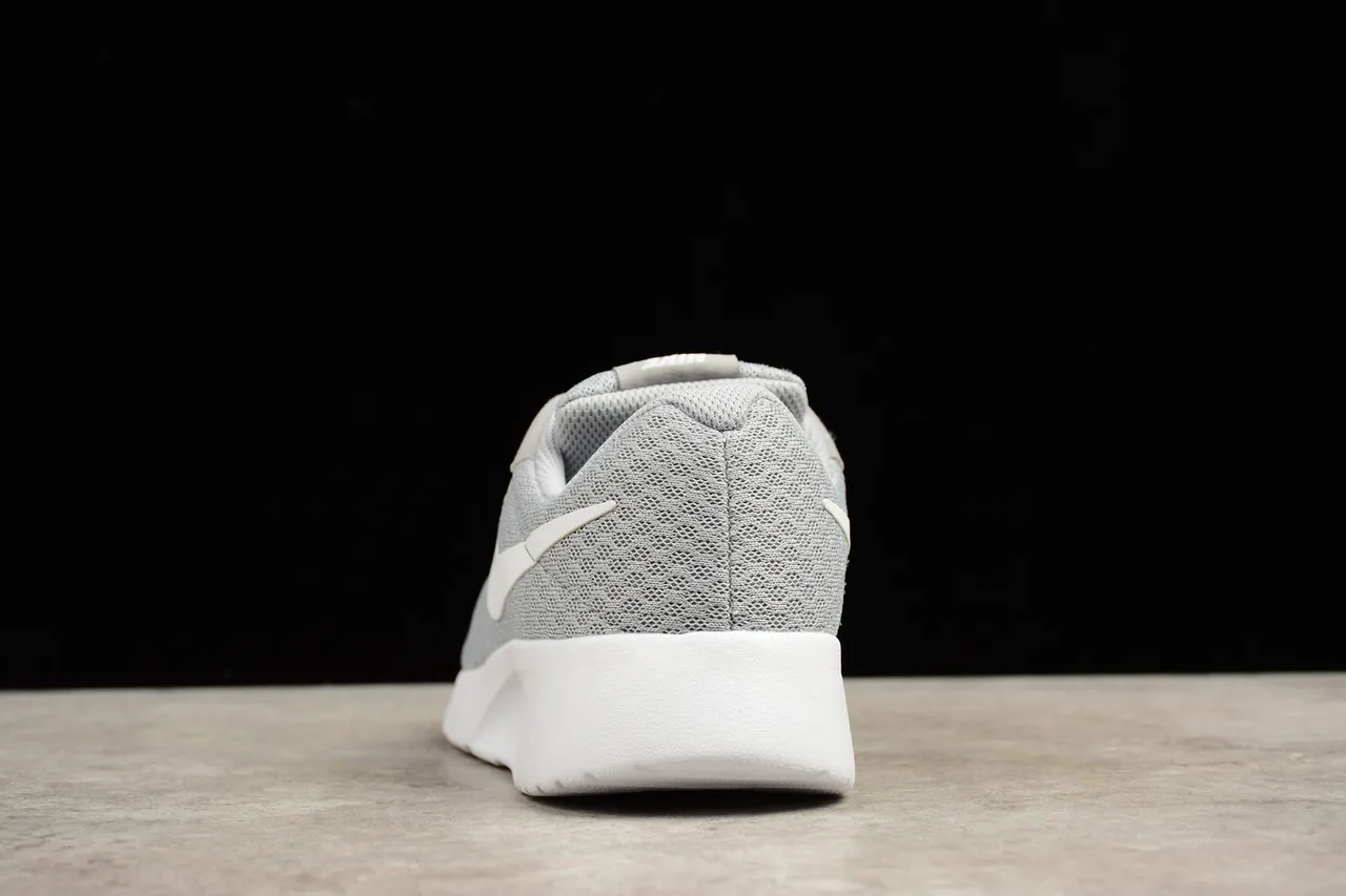 Nike Gray White Engineered Mesh Upper Minimalist Side Swoosh Lifestyle Sneakers 13