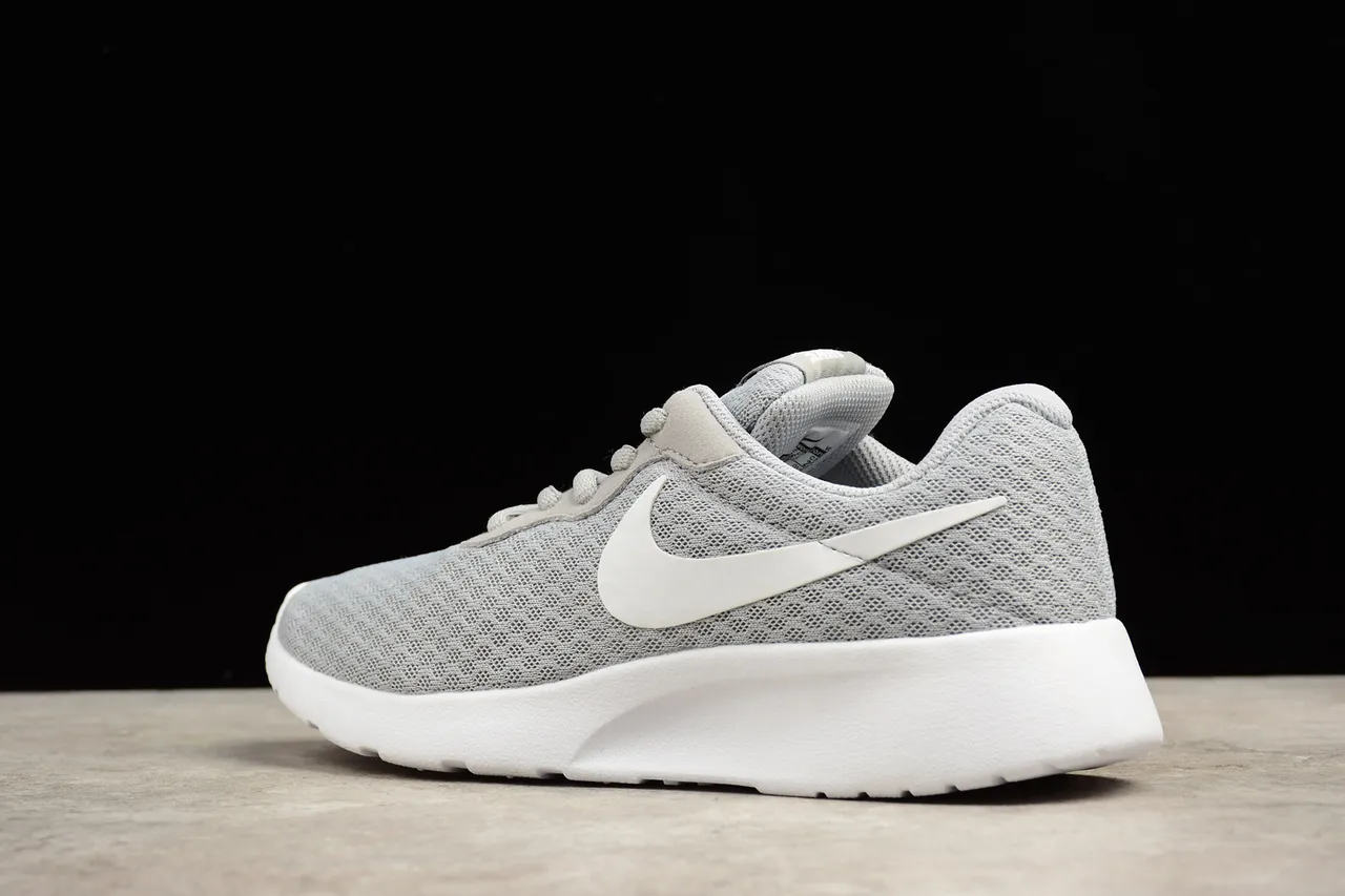 Nike Gray White Engineered Mesh Upper Minimalist Side Swoosh Lifestyle Sneakers 14