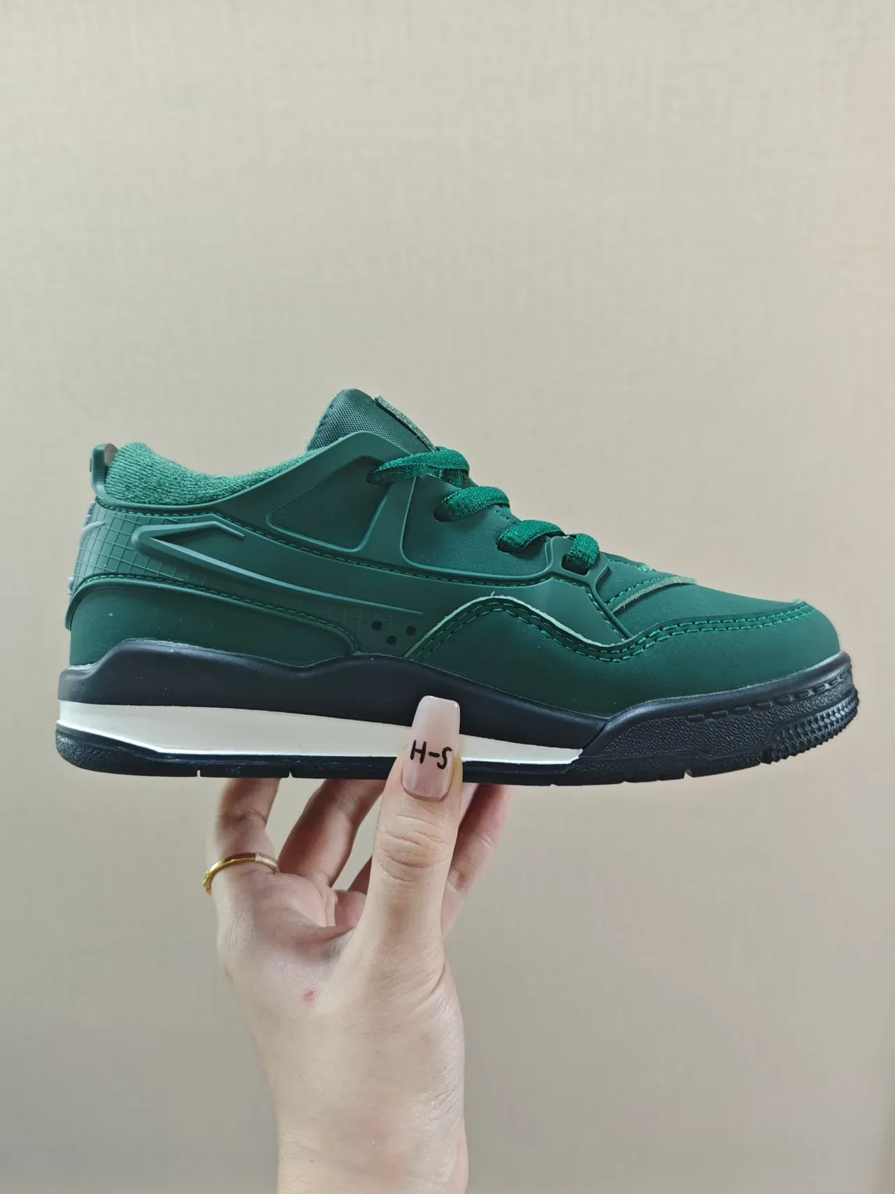 Nike Green Black Layered Synthetic Overlays Padded Collar Sneakers 5
