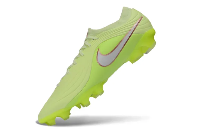 Nike Green Silver Low-Cut Sock-Fit Collar Wave-Textured Synthetic Upper Firm-Ground Soccer Shoes 3