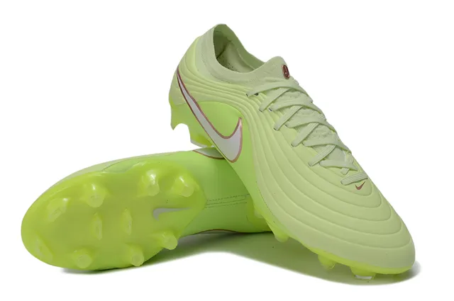 Nike Green Silver Low-Cut Sock-Fit Collar Wave-Textured Synthetic Upper Firm-Ground Soccer Shoes 4