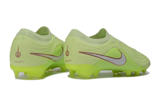 Nike Green Silver Low-Cut Sock-Fit Collar Wave-Textured Synthetic Upper Firm-Ground Soccer Shoes 5