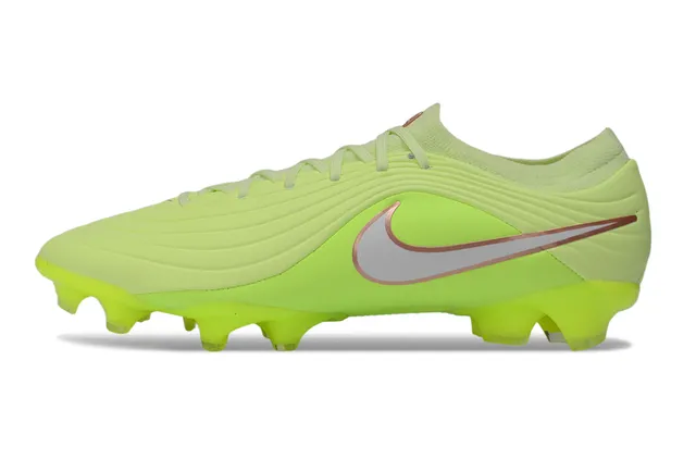 Nike Green Silver Low-Cut Sock-Fit Collar Wave-Textured Synthetic Upper Firm-Ground Soccer Shoes 7