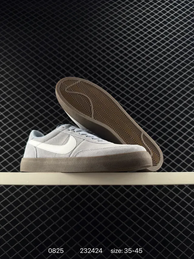Nike Killshot Vulc Gray Suede White Swoosh Lifestyle Sneakers 4