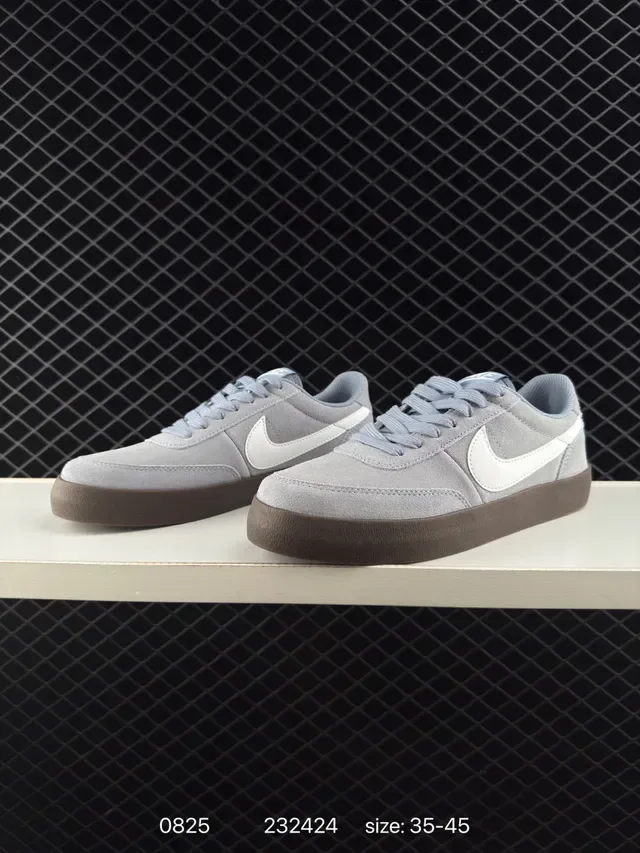 Nike Killshot Vulc Gray Suede White Swoosh Lifestyle Sneakers 5