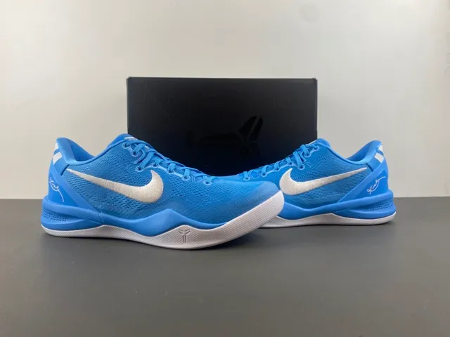Nike Kobe 8 System Blue White Basketball Shoes 12