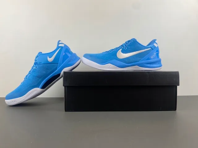 Nike Kobe 8 System Blue White Basketball Shoes 14