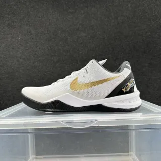 Nike Kobe 8 System सफेद काला स्वर्णिम बास्केटबॉल जूते