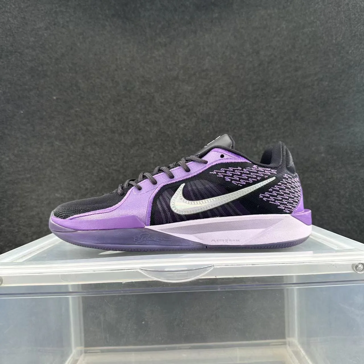 Nike Kobe Protro Tênis de basquete roxo preto de tricô com amarração assimétrica 2