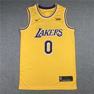 Nike Los Angeles Lakers Number 0 Yellow Purple Jersey