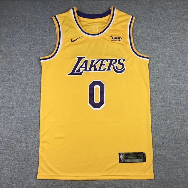 Nike Los Angeles Lakers Number 0 Yellow Purple Maillot 2