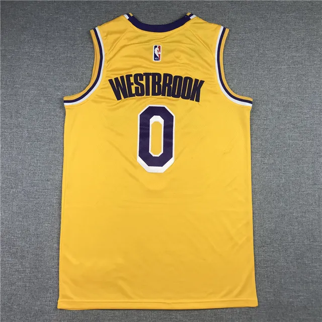 Nike Los Angeles Lakers Number 0 Yellow Purple Maillot 3