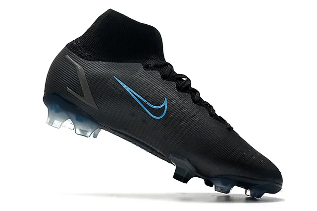 Nike Mercurial Noir et Bleu Firm-Ground Chaussures de football 3