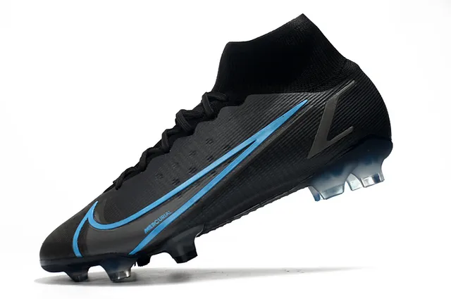 Nike Mercurial Noir et Bleu Firm-Ground Chaussures de football 4