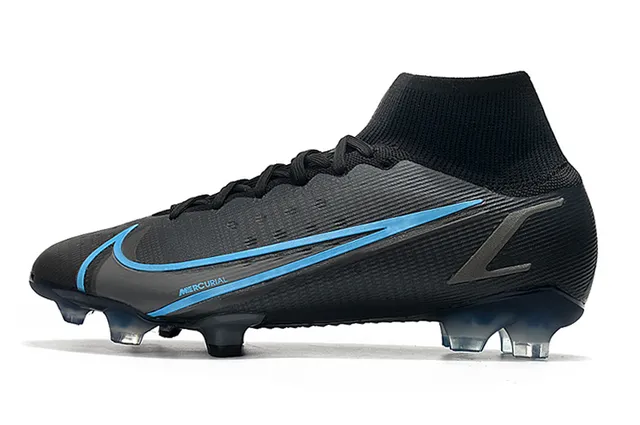 Nike Mercurial Noir et Bleu Firm-Ground Chaussures de football 5