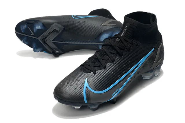 Nike Mercurial Noir et Bleu Firm-Ground Chaussures de football 6
