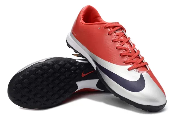 Nike Mercurial Rouge Blanc Low-Cut Upper Synthétique Turf Chaussures de Football 4