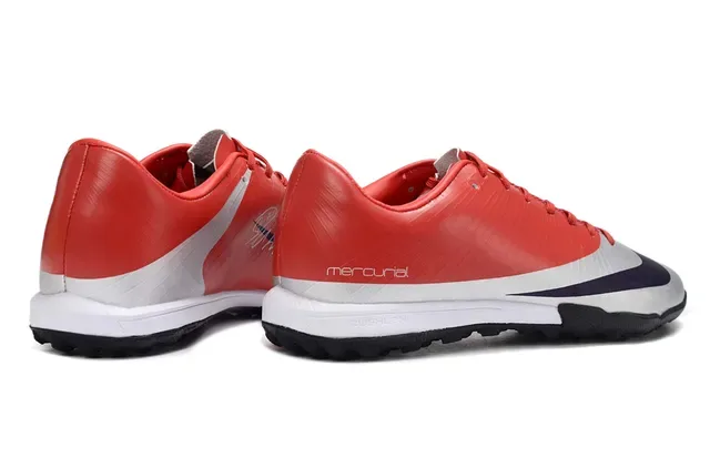 Nike Mercurial Rouge Blanc Low-Cut Upper Synthétique Turf Chaussures de Football 5