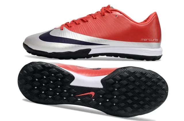 Nike Mercurial Rouge Blanc Low-Cut Upper Synthétique Turf Chaussures de Football 6