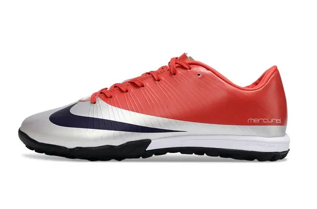 Nike Mercurial Rouge Blanc Low-Cut Upper Synthétique Turf Chaussures de Football 7