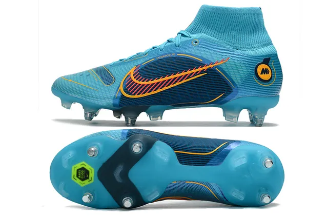 Nike Mercurial Superfly alto Cyan Navy Orange Firm-Ground Sapatos de futebol 2