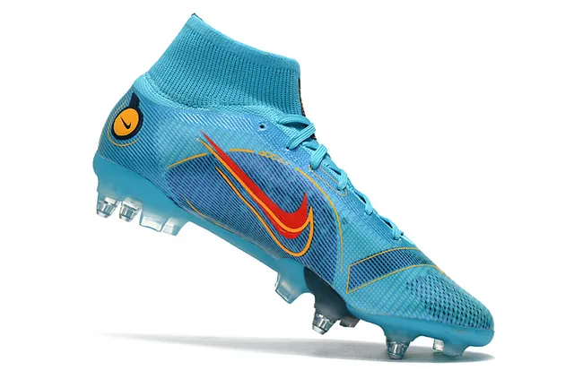 Nike Mercurial Superfly alto Cyan Navy Orange Firm-Ground Sapatos de futebol 3
