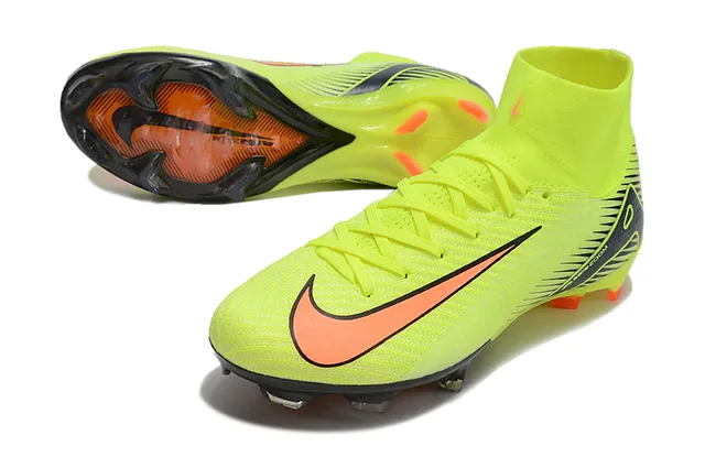 Nike Mercurial Superfly Neon Yellow Black Orange Firm-Ground Soccer Shoes 4