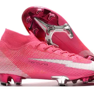 Nike Mercurial Superfly Pink White Silver Firm-Ground Soccer Shoes