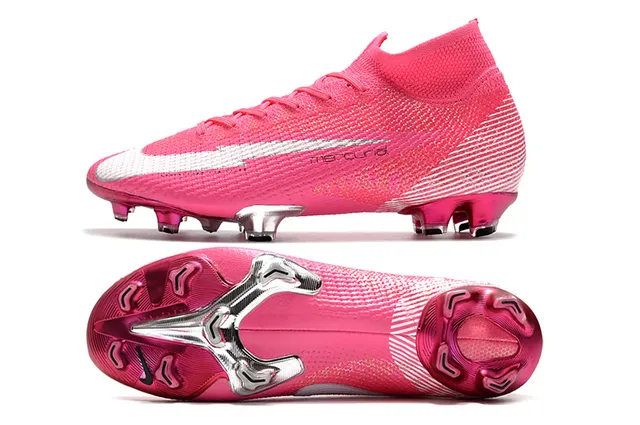Nike Mercurial Superfly Rose Blanc Argent Chaussures de football à crampons pour sol ferme 2