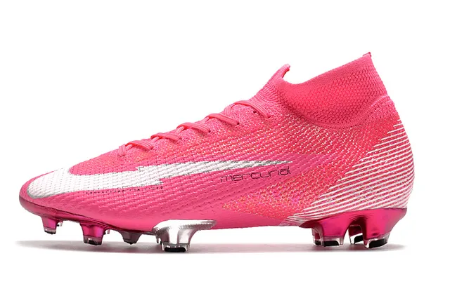 Nike Mercurial Superfly Rose Blanc Argent Chaussures de football à crampons pour sol ferme 5