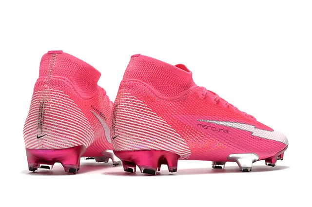 Nike Mercurial Superfly Rose Blanc Argent Chaussures de football à crampons pour sol ferme 7