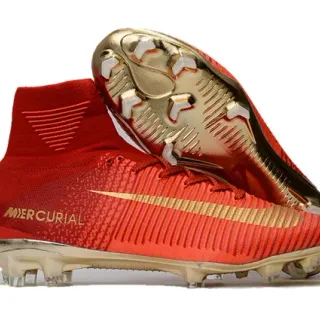 Nike Mercurial Superfly Red and Gold Firm-Ground Soccer Shoes