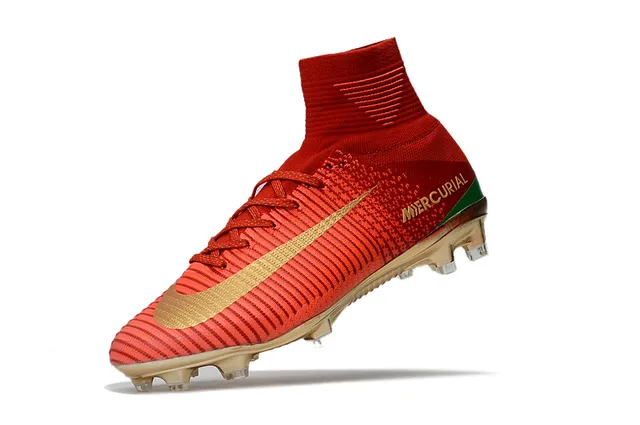 Nike Mercurial Superfly Red and Gold Firm-Ground Soccer Shoes 4