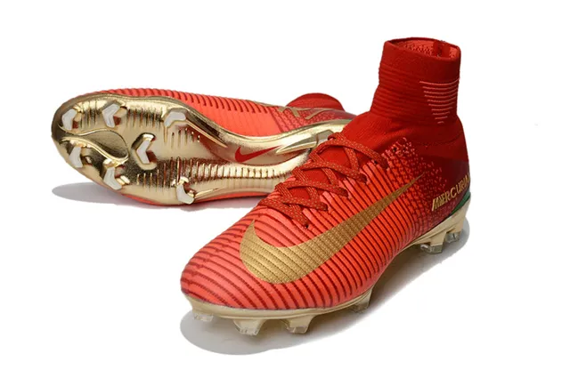 Nike Mercurial Superfly Red and Gold Firm-Ground Soccer Shoes 8