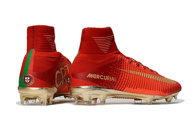 Nike Mercurial Superfly Red and Gold Firm-Ground Soccer Shoes 10