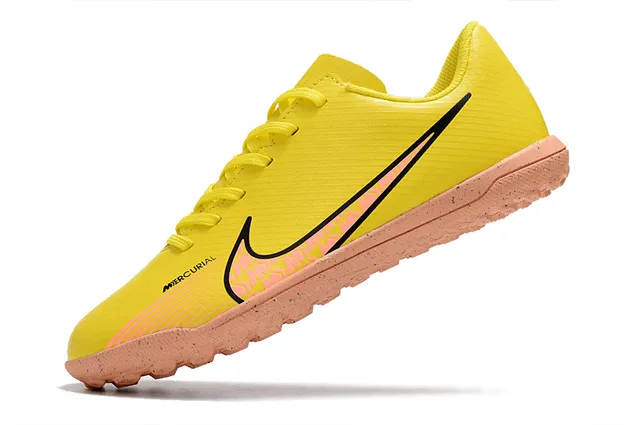Nike Mercurial Turf Yellow Black Neon Pink Turf sapatos de futebol 9
