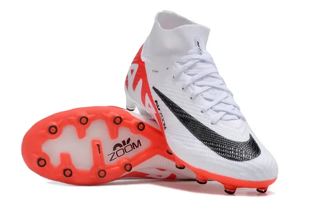 Nike Mercurial Vapor Air Zoom Blanc et Orange Chaussures de football Firm-Ground 2