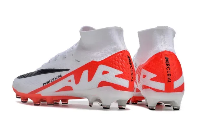Nike Mercurial Vapor Air Zoom Blanc et Orange Chaussures de football Firm-Ground 4