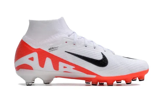 Nike Mercurial Vapor Air Zoom Blanc et Orange Chaussures de football Firm-Ground 5