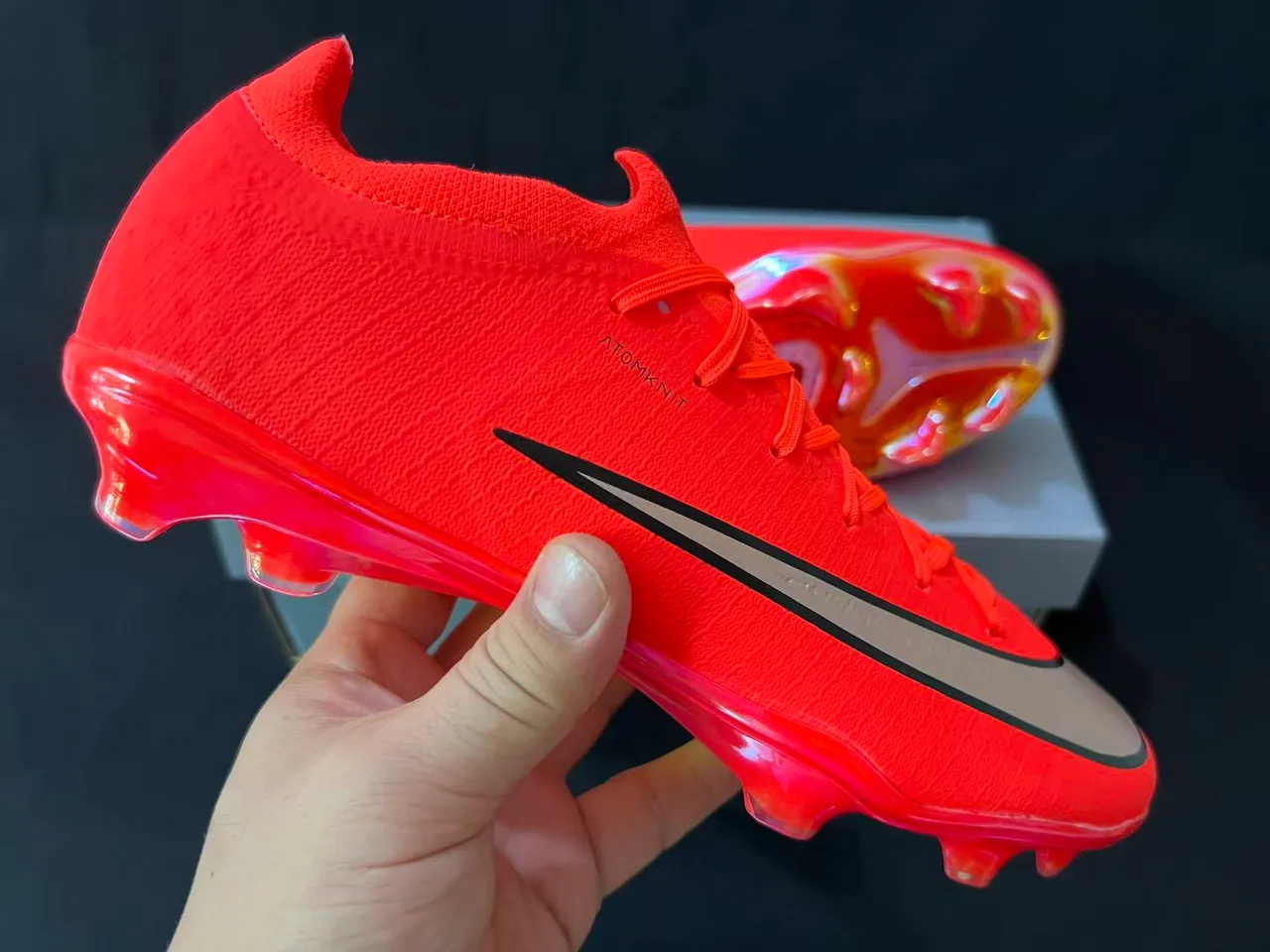 Nike Mercurial Vapor Atomknit Chaussures de football rouge iridescent Firm-Ground 6