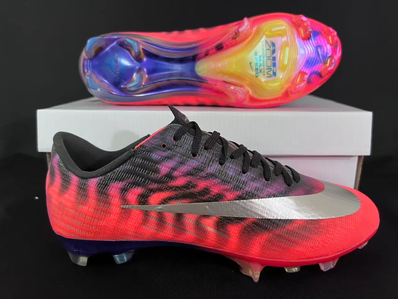 Nike Mercurial Vapor Gradient Pink Purple Firm-Ground Soccer Shoes 7