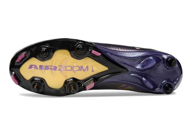 Nike Mercurial Vapor Purple Gold High-Cut Knit Upper Metallic Iridescent Finish Firm-Ground Soccer Shoes 6