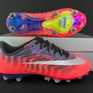 Nike Mercurial Vapor Zapatos de fútbol Red Purple Low-Cut Synthetic Upper Gradient Colorway Firm-Ground