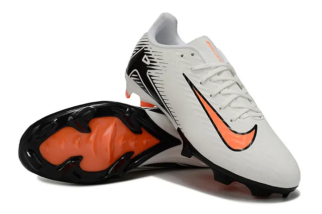 Nike Mercurial Vapor White Black Orange Firm-Ground Soccer Shoes 4