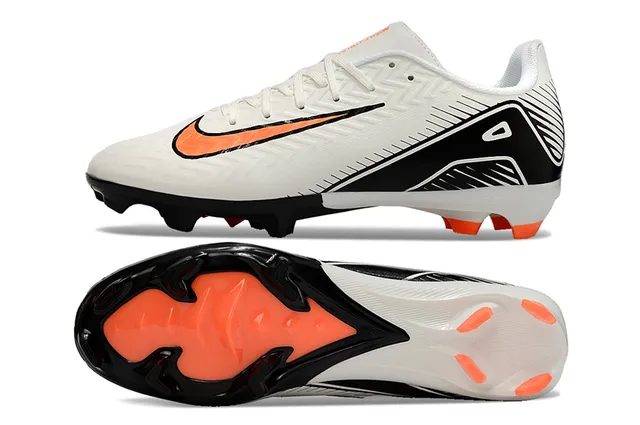 Nike Mercurial Vapor White Black Orange Firm-Ground Soccer Shoes 6