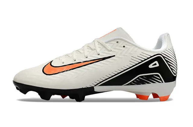 Nike Mercurial Vapor White Black Orange Firm-Ground Soccer Shoes 7